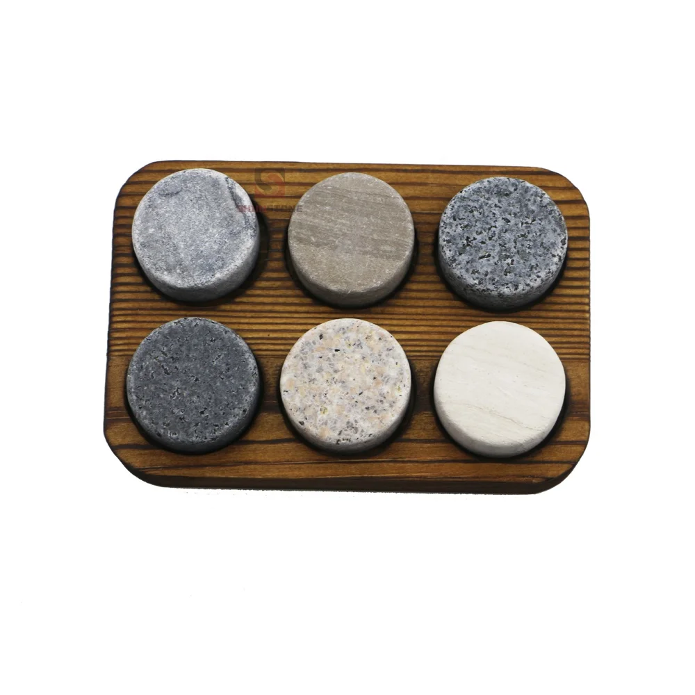 Best Selling round whiskey stone and Wine Whiskey Glass Cup tool in black luxury gift box