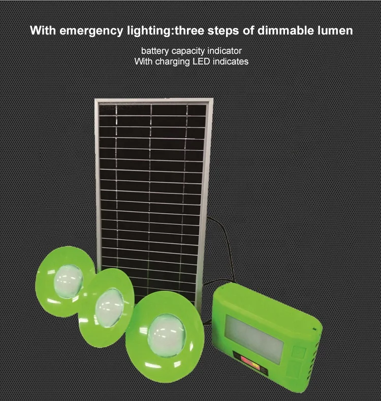 High Performance 4W/10V Polysilicon Panel Solar Light Kit With 5M Cable