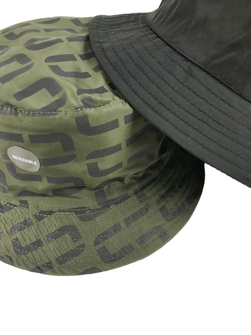 RPET Custom Reversible Bucket Fisherman Sun Hat With Allover Printing And Label Logo Adult Mens
