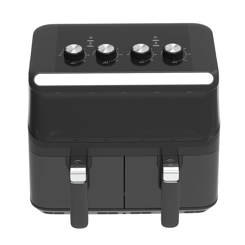 YYZG-800 Modern 2200W Max Power Electric Air Fryer Smart Digital Stainless Steel Double Touch Screen Oil-Free Cooking Accessory