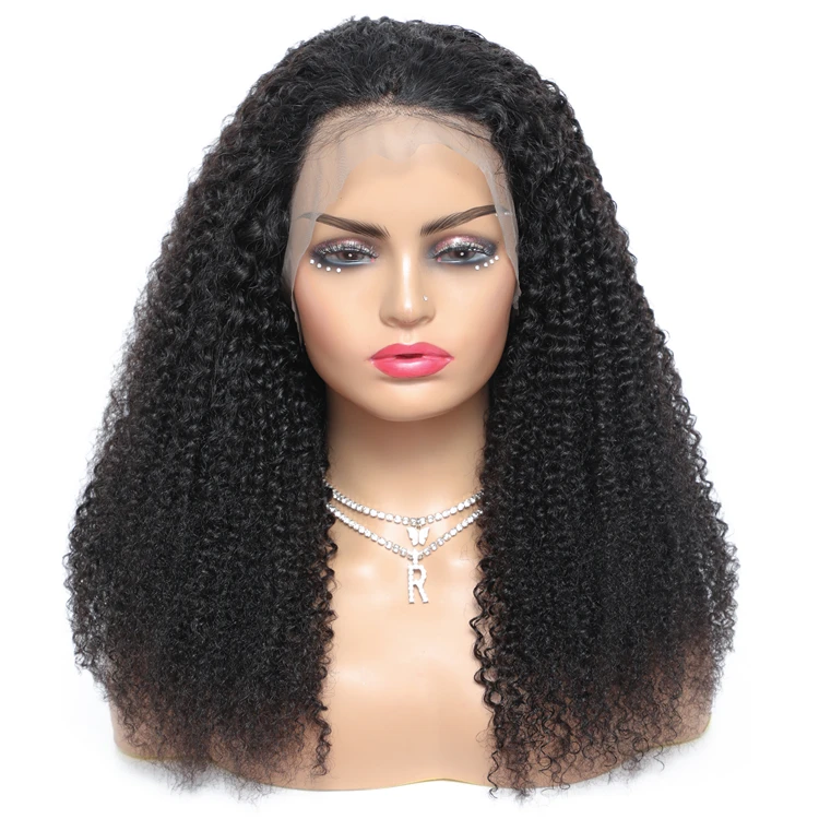
wholesale 100% natural indian cuticle aligned human hair loose wave nature color front lace wig 