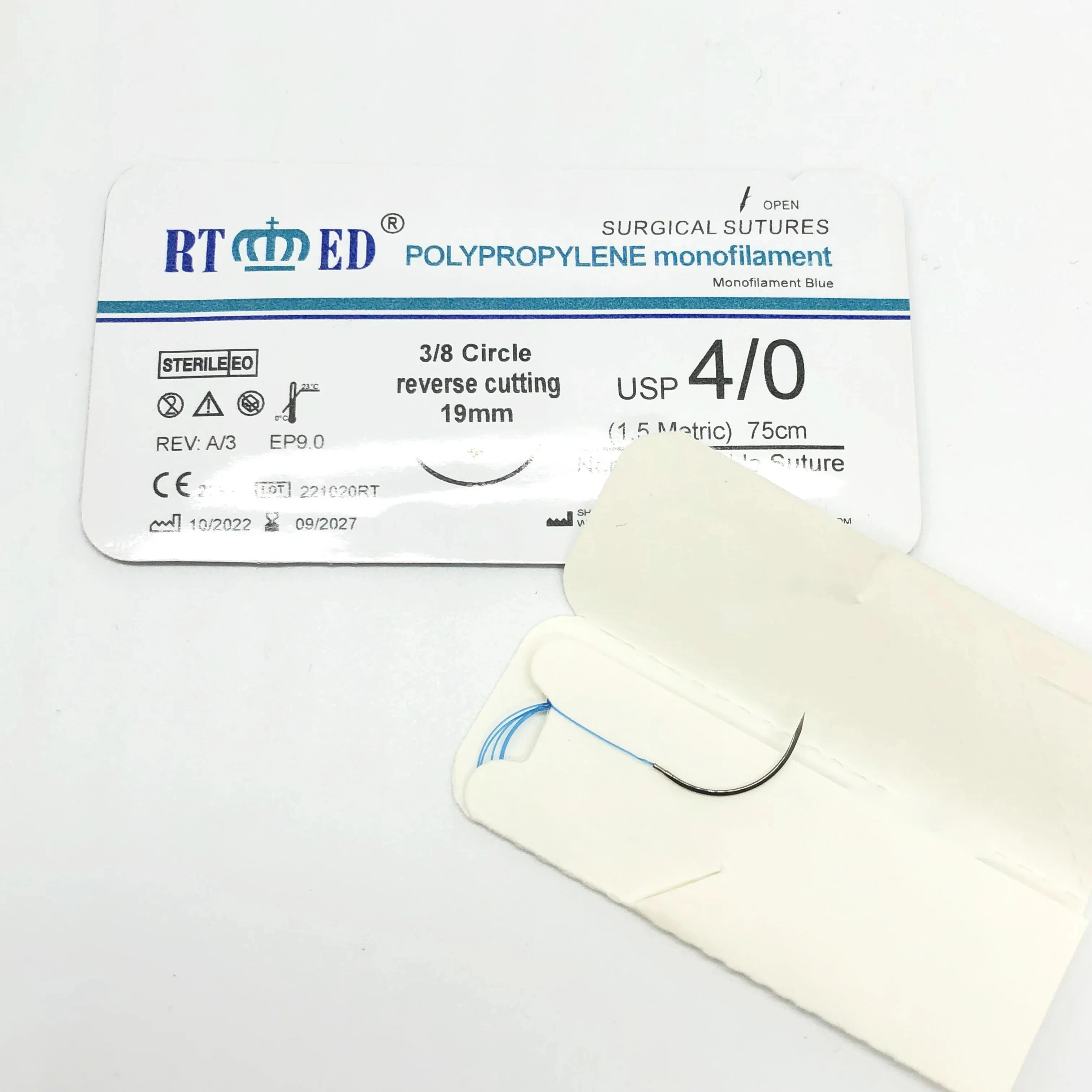 RTMED high quality Polyester Non-absorbable  surgical Suture needle from manufacturer of China