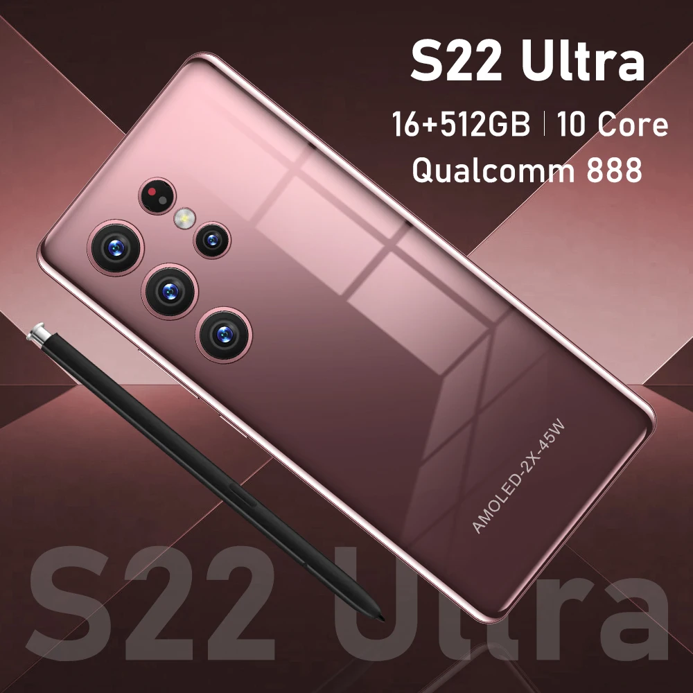 S22 Ultra 16gb+512gb 16MP+48MP 5.8 Inch 10 Core 4g Mobile Smartphone With Double Sim Card Android Cell Phone