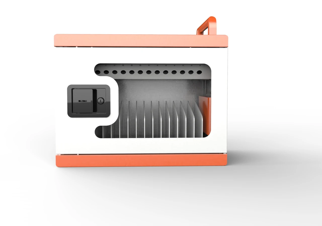 SPCC 16 ports AC charging cart with aluminum-alloy frame for school used for chromebook in school