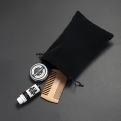 LANTHOME Men Organic Beard Oil Balm Moustache Wax Styling Beeswax Moisturizing Smoothing Gentlemen Beard Care Grooming Kit