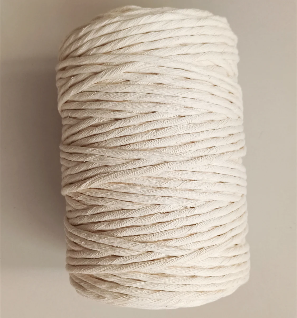 Wholesale factory high quality  macrame cording single ply one strand 3mm 4mm 5mm cotton cord big roll