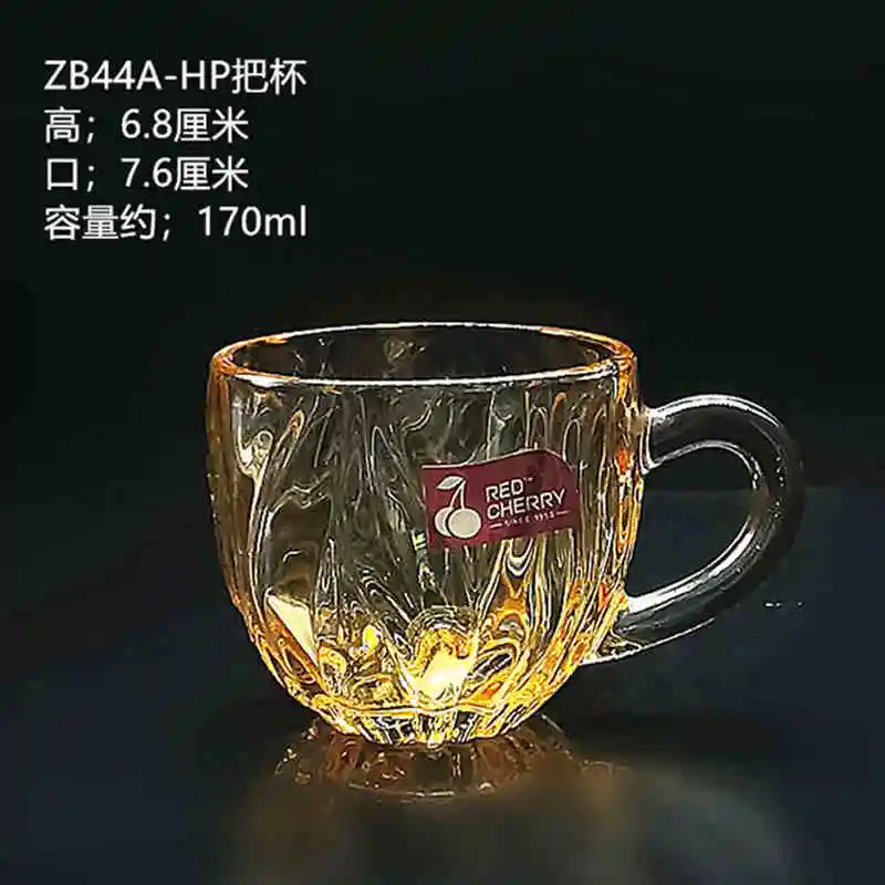 Заводская прозрачная стеклянная кофейная чашка Zun bo модная чайная с волнистым узором ручкой практичная офисная для питья