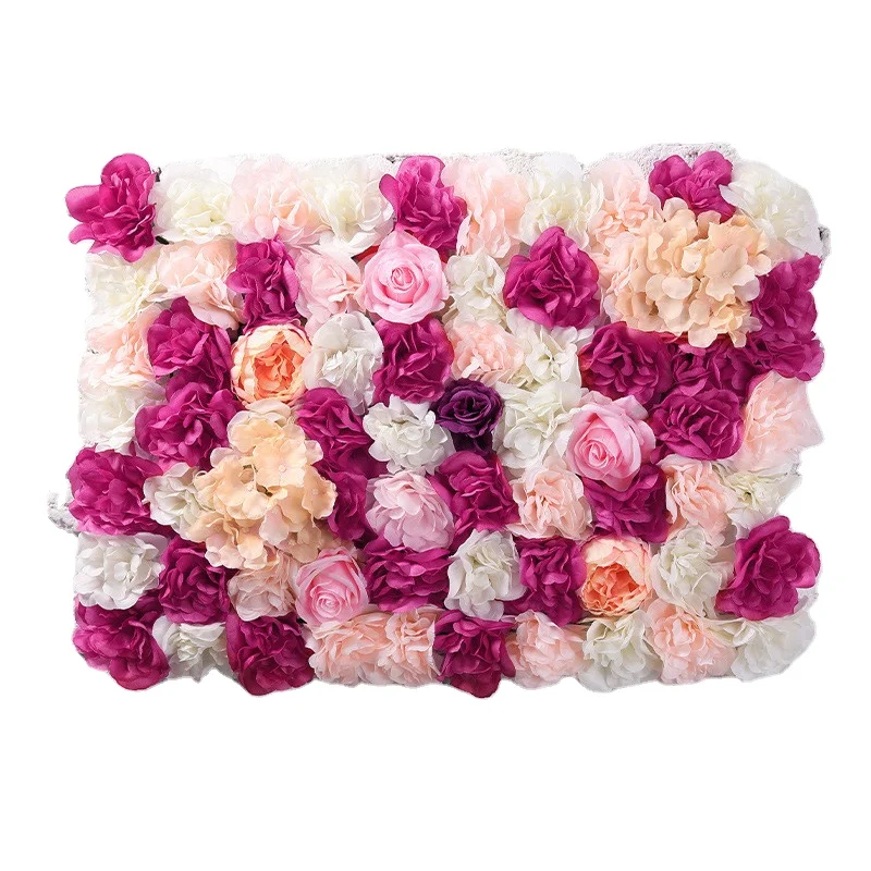 Good Quality Artificial Flower Blue and Pink Flower Wall Pannel Decoration for Wedding Party