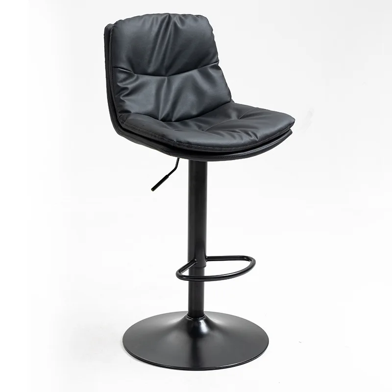 Modern 2 PCS PU Leather High Quality Adjustable leather swivel Bar Stools bar chairs