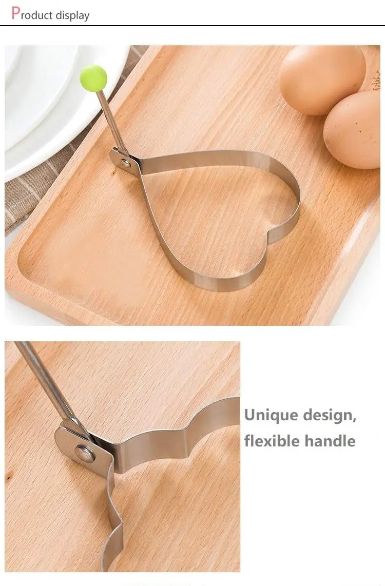 Stainless Steel Fried Egg Mold Rings Shaper Pancake Maker With Handle For Frying Cooking