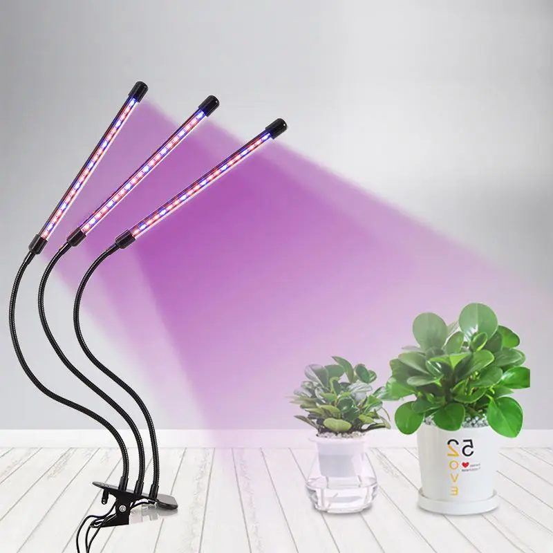 LED four head plant grow lamp with remote control USB 5V 40W full spectrum clip 80LED growing light