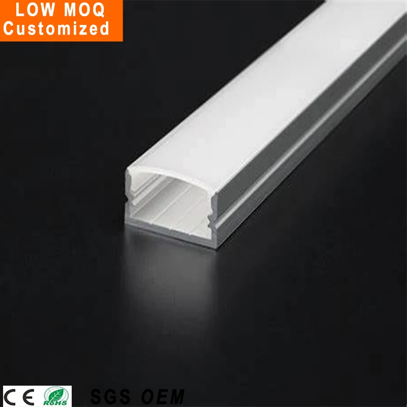 Custom Color Aluminum channel Opal PMMA Diffuser jewelry display case low profile flush led