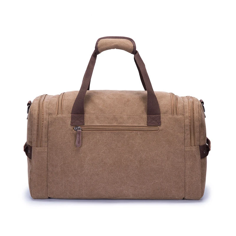 2022 custom handbags vintage leather canvas duffel bags for travel  foldable large weekender bag woman big retro tote bag