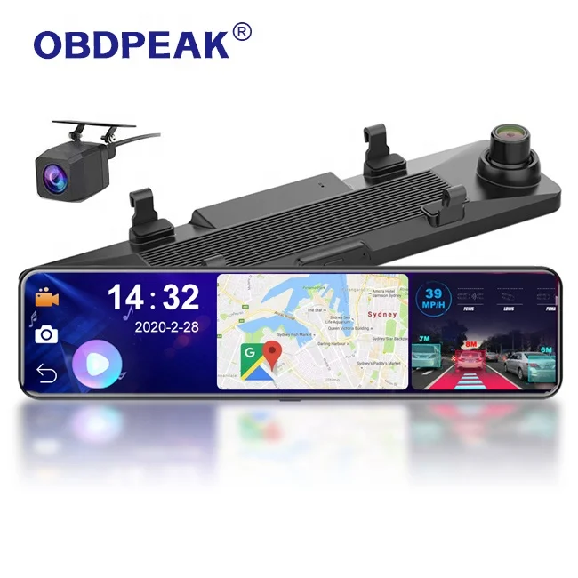 12 Inch 4G ADAS Car DVR Camera Android 8.1Stream Media Rear View Mirror FHD 1080P WiFi GPS Dash Cam Video Recorder DVR
