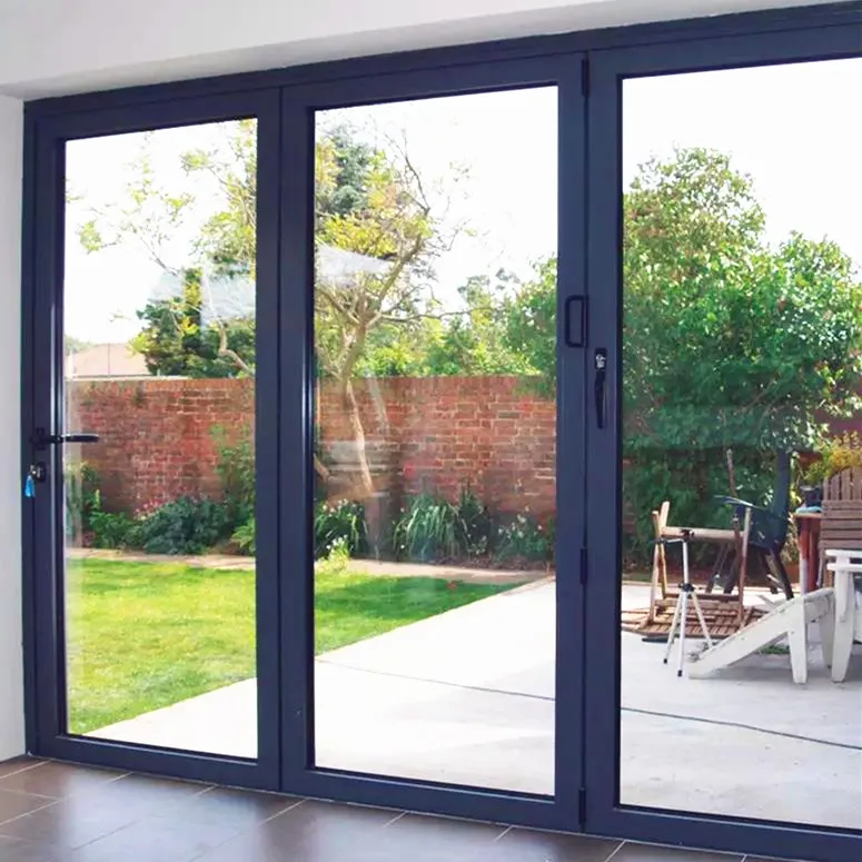 Hot Sale Customized Waterproof Exterior Aluminium Glass Bifold Patio Door Aluminum Sliding Bi Folding Door