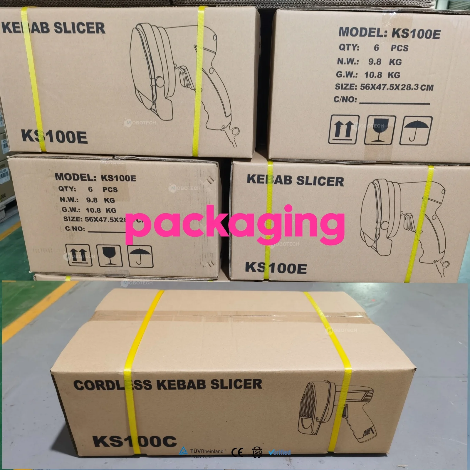 Stainless Steel Professional Turkish Kebab Slicer Wireless Commercial Shawarma Cutter with Adjustable Thickness KS100E
