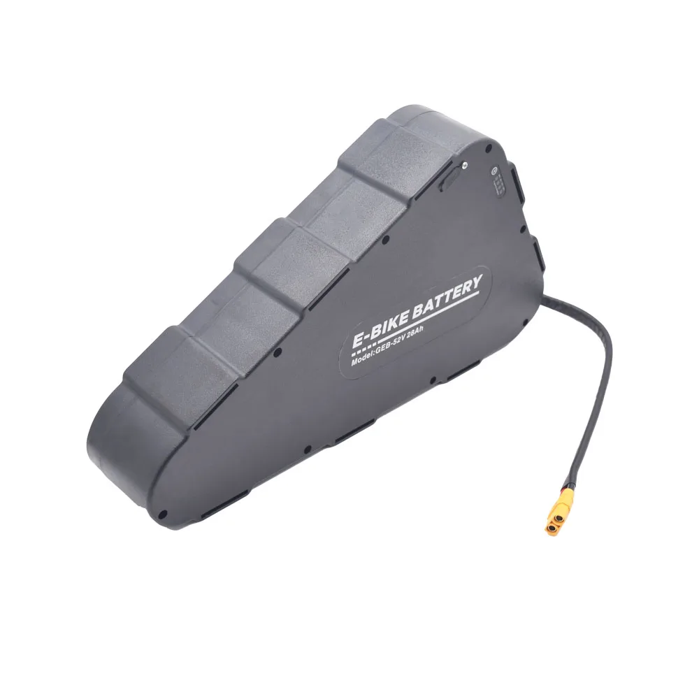 Индивидуальный литиевый аккумулятор для электровелосипеда 52 в 28 а/ч BMS 40 А с треугольным корпусом электрического велосипеда 1500