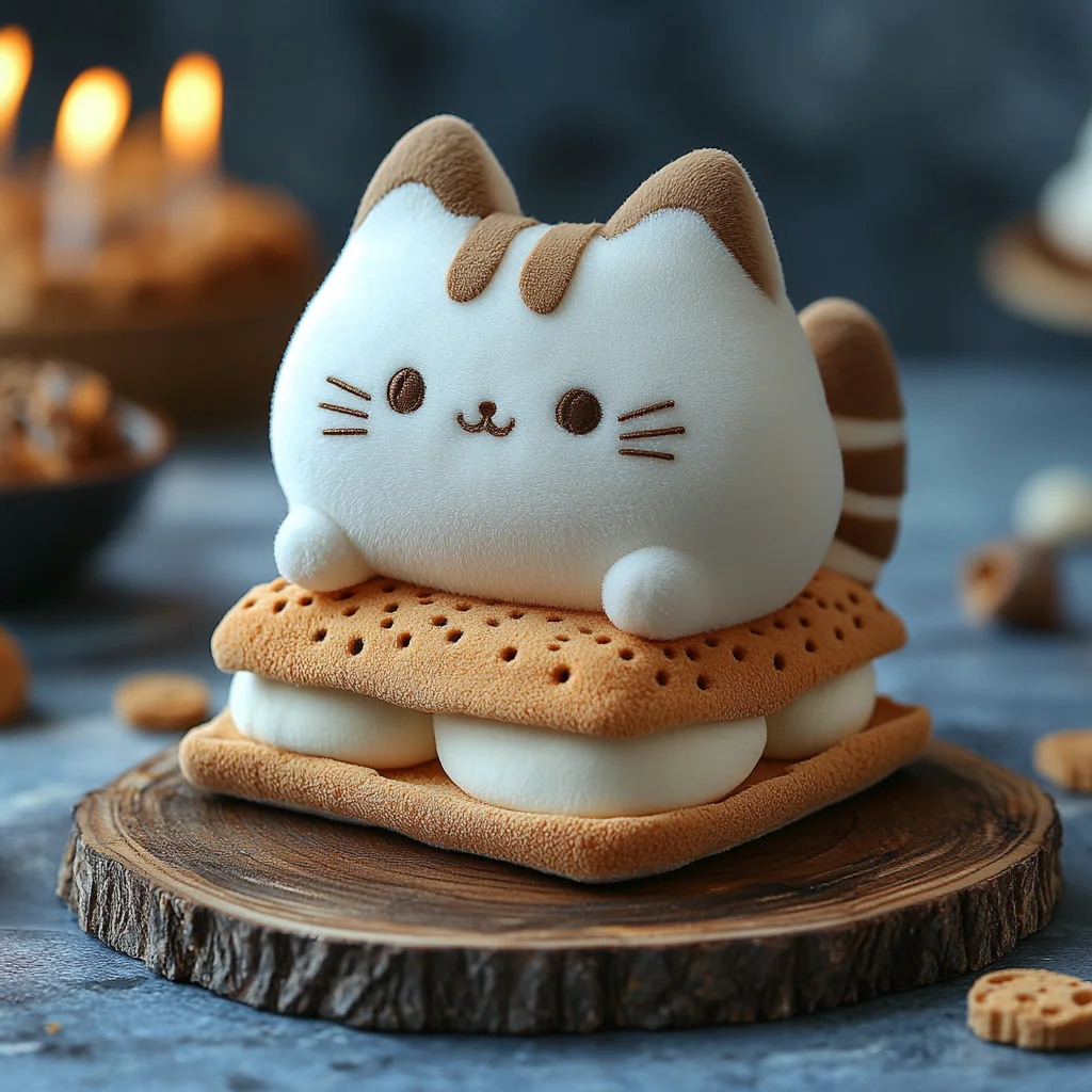 Kawaii Plush Sandwich Cookies Kitten Dolls Soft Cute Biscuit Cat Stuffed Dolls White Cat Plush Toys