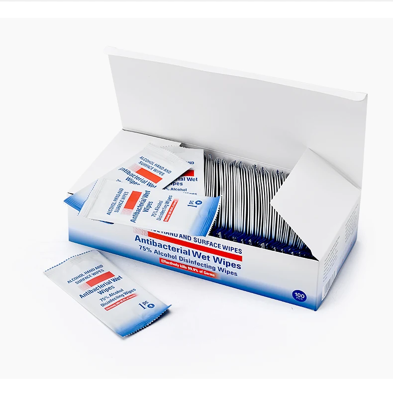 
OPULA Single sachet alcohol wipes disinfectant wipe with alcohol individually packed 