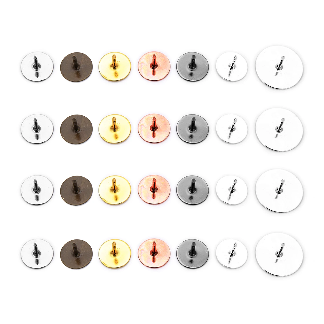 50pcs Copper Butterfly Cap Spur Pin Micro Chapter Accessories Round Head Premium Luxury Card Cap Pins For Jewelry Making