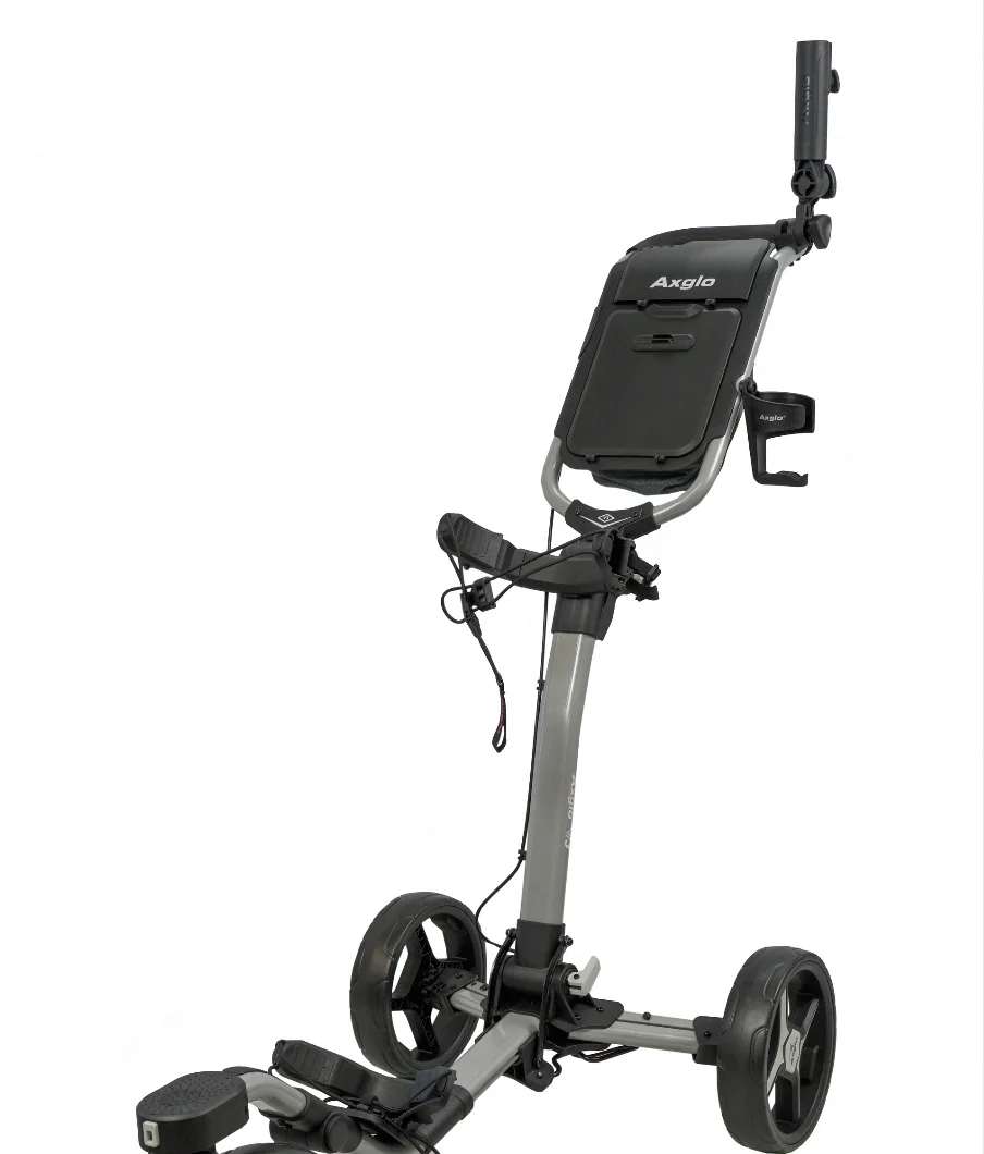 New Design Lightweight 3 wheel Golf Cart Easy Fold Golf Push Trolley 360 degree Swivel Foldable Front Wheel Steering wheel