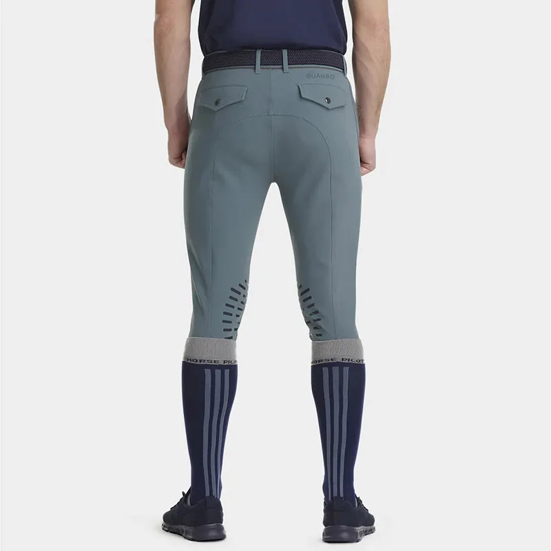 Customized Logo Man Riding Shona Denim Knee Patch Breeches Full Seat Silicone Different Sizes For Men