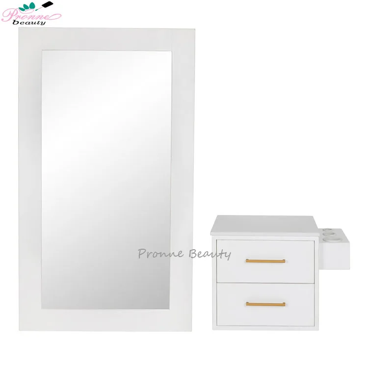 Hot sale manicure pedicure trolley wooden mobile tool cart white trolley for nail salon