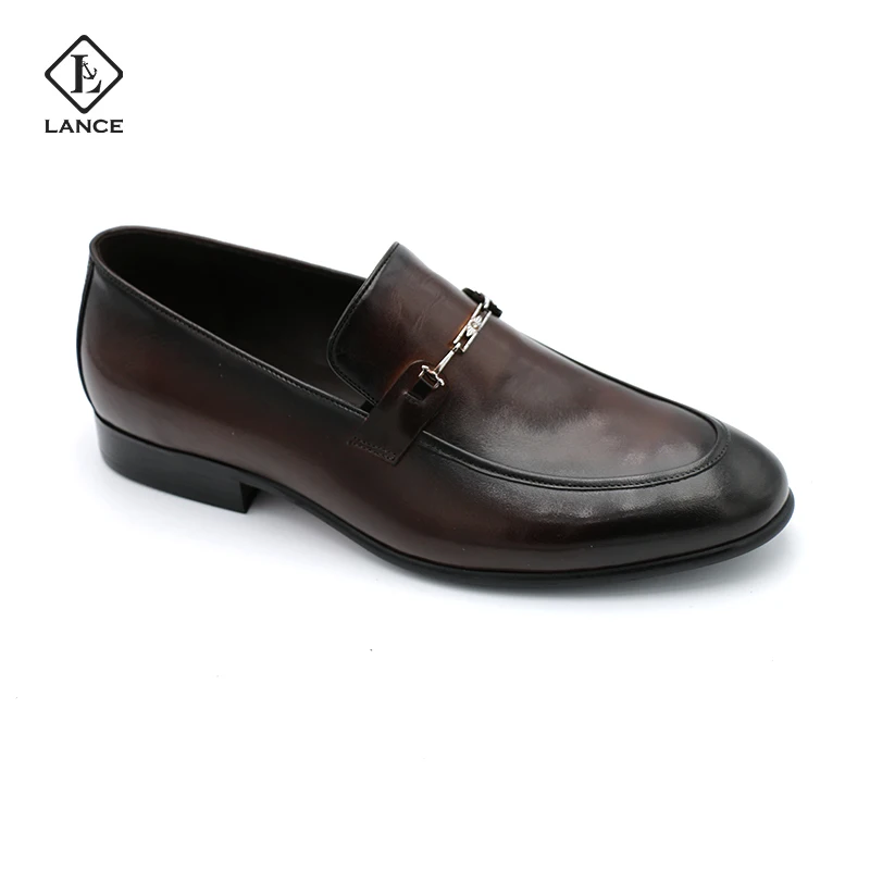 LANCI 2022 Good quality formal mens shoes genuine leather dress Loafers Men Leather Dress Shoes & Oxford