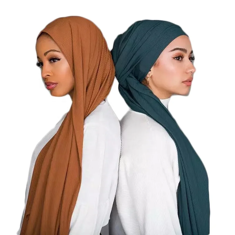 JYL Hot Sell Sweat Absorbing Muslim Scarf Breathable Crinkle Jersey Hijab 20 Colors In Stock