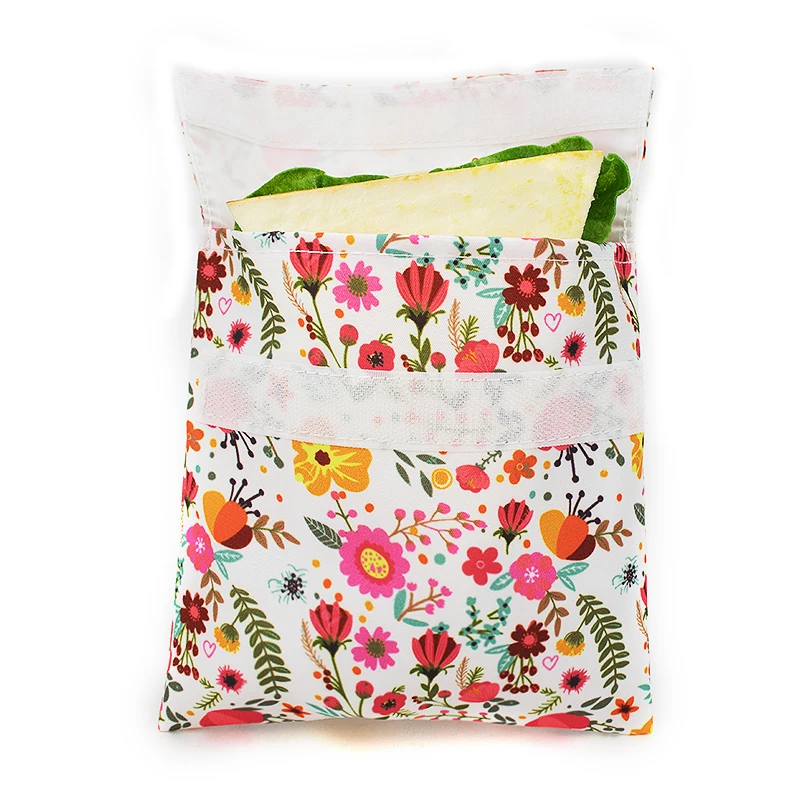 Customized Logo Portable Eco Friendly Washable Sandwich Food Reusable Snack Bag