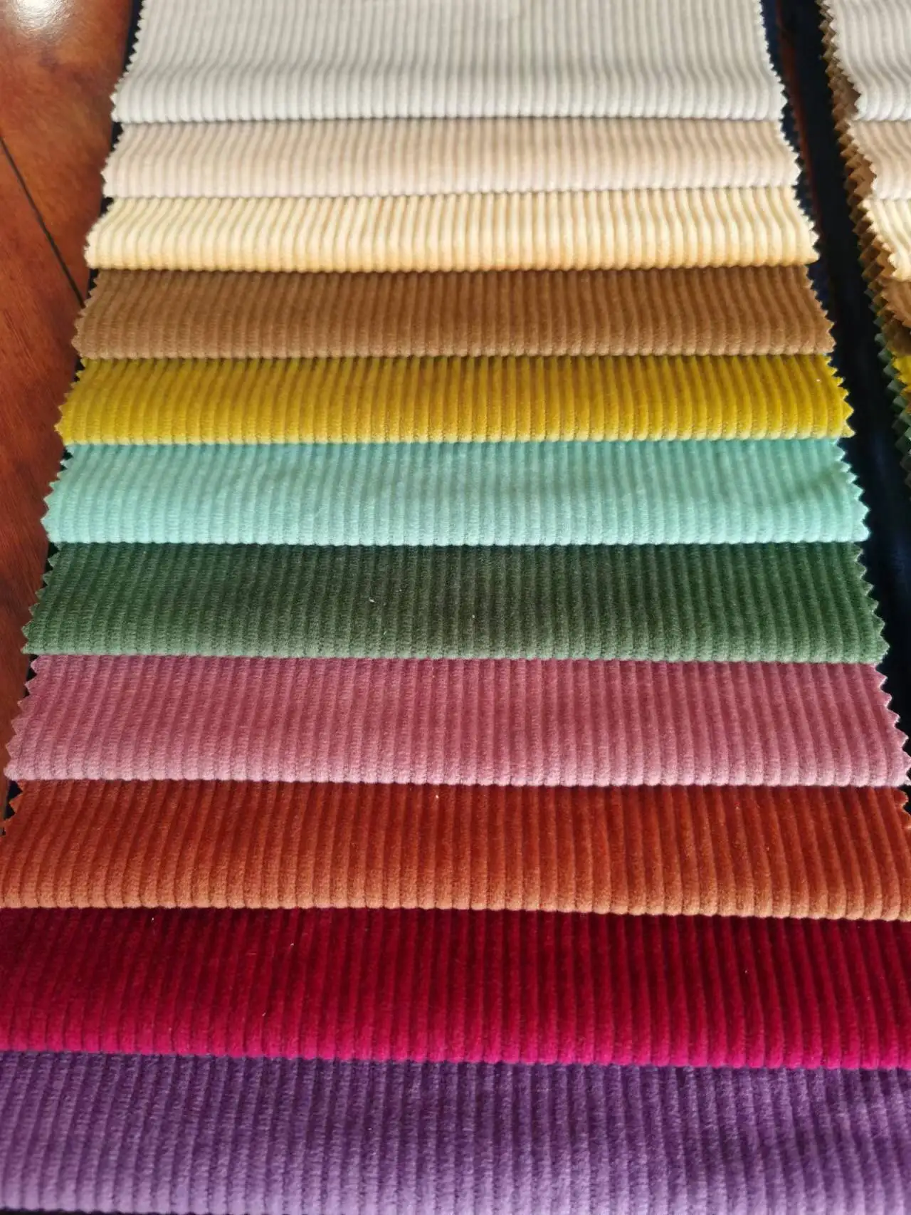 100% Polyester A Series Of Corduroy style of  tricot knitting Striped Velvet to cushion