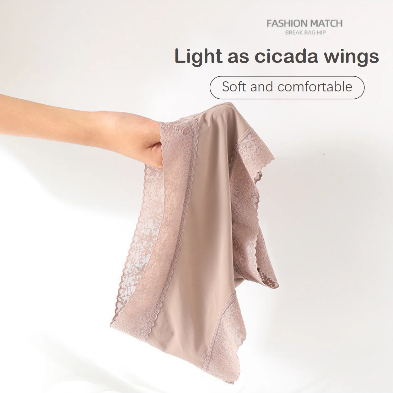 High Quality Ladies Panties Ice Silk Seamless Sexy Lace cintura baixa Mid Waist Ladies Beauty Ice Silk Panties Briefs