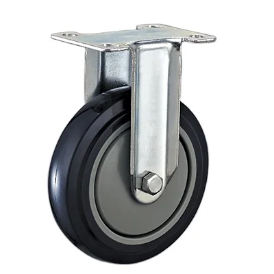 
75 100 125mm gray PU caster wheels with dust cover butterfly brake medium duty caster lockable caster wheels 