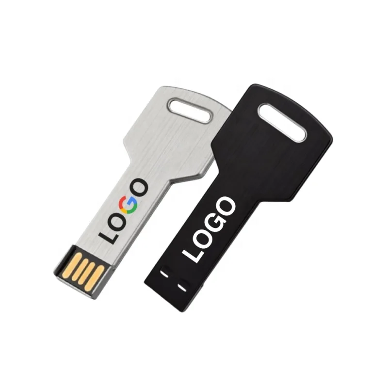 Corporate Gifts Metal Key Shaped Usb Flash Drive 128GB Usb2.0/3.0 1gb 8GB 64gb Usb Key Pen drive 32GB Cle USB Stick