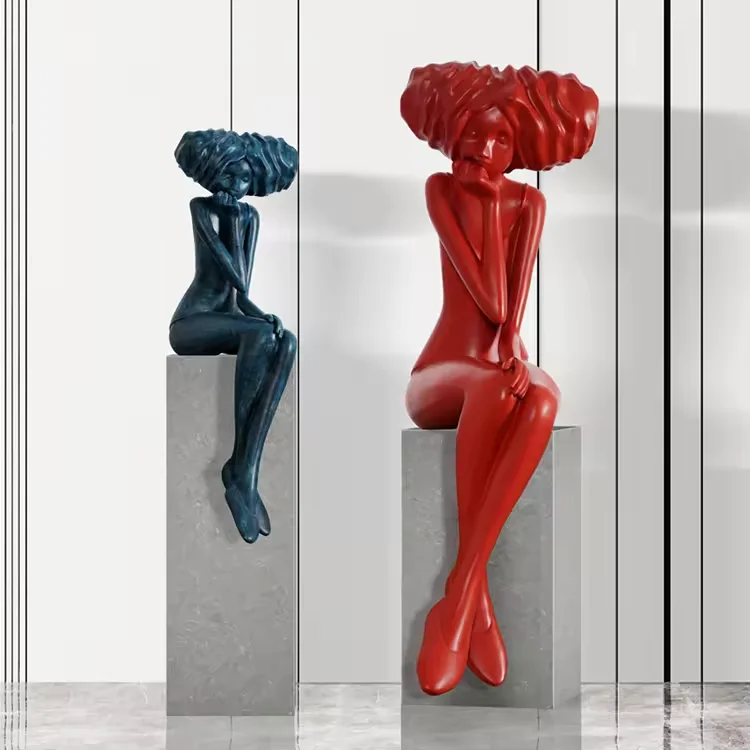 Female Human lady Sculpture diy home decor Woman Fiberglass Sculpture modern Abstract Woman Sculpture wholesale home decor