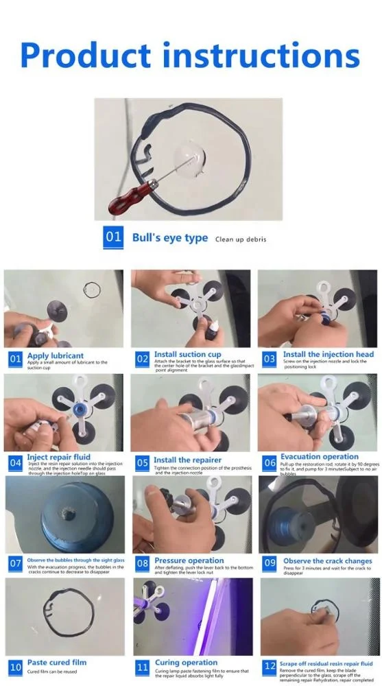 Super QI JIANG Windshield Repair Resin Diy Car Window Glass Repair Liquid Auto Glass Fix Machine