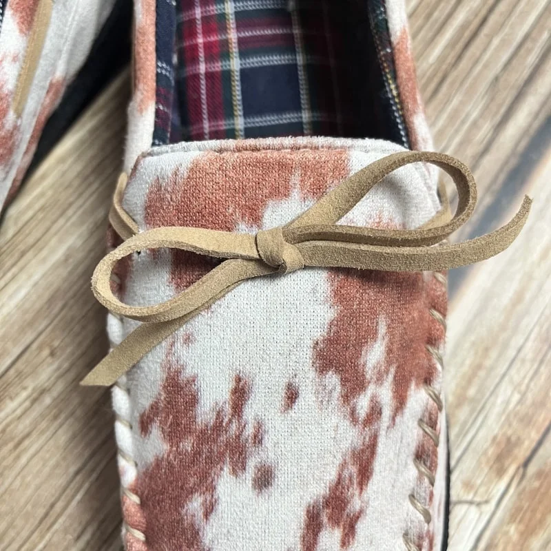 Wholesale Western Style Cattle Print Aztec Western World Spring and Autumn Moccasins Support Customization