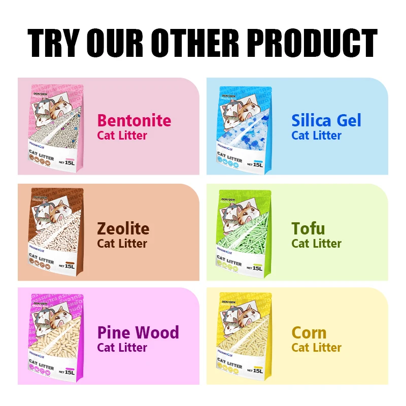 Bulk Cat Litter Wholesale Arena Para Gatos Kitty Dust Free Meek Clumping Paper Silica Gel Crystal Bentonite Tofu Cat Litter Sand