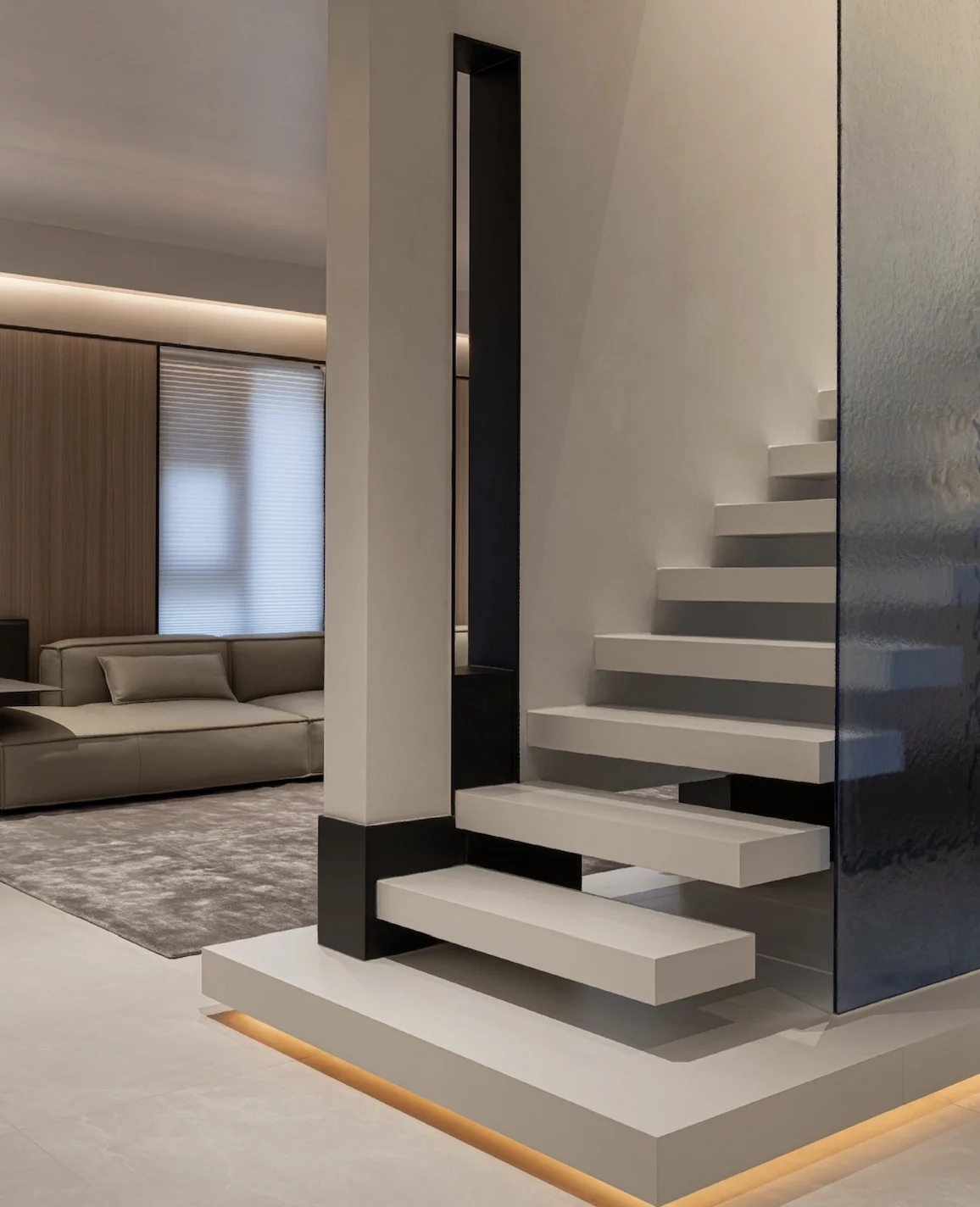 ECT 2023 Building Code Wood Tread Modern Staircase Floating Stairs