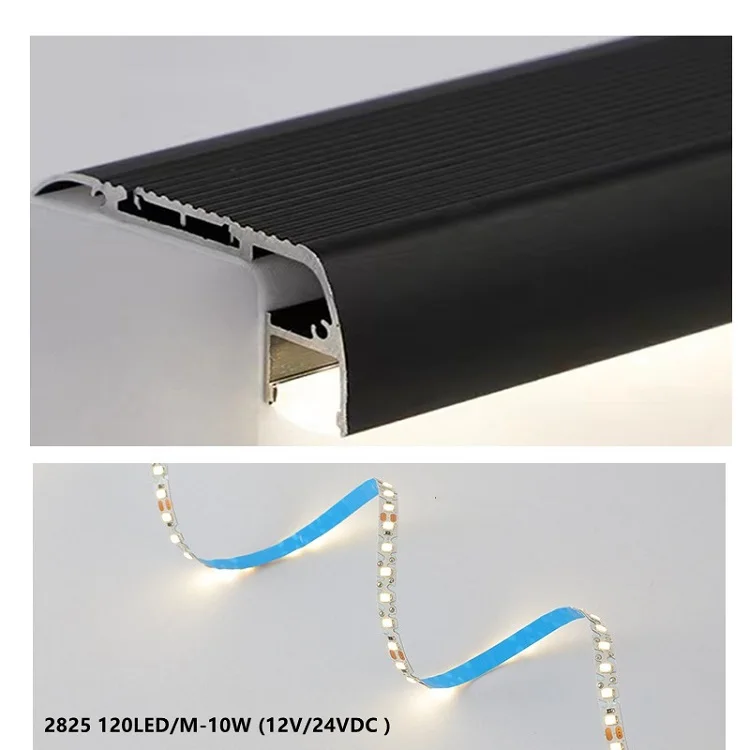 8 mm  Edge  Trim Nose Anti Slip Metal Aluminum Stair Nosing Light Step Led Profile Nosing For Stairs