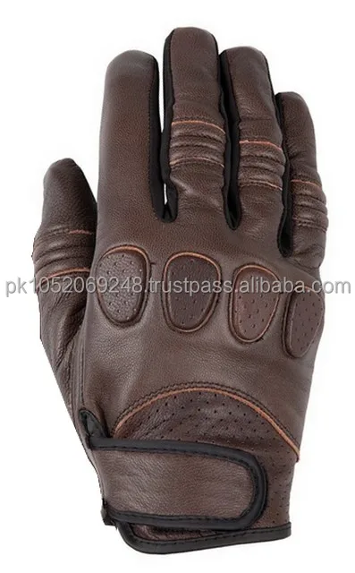 Custom Cafe Racer Classic Style Motorcycle Leather Gloves/ Vintage Style Motorcycle Leather Gloves