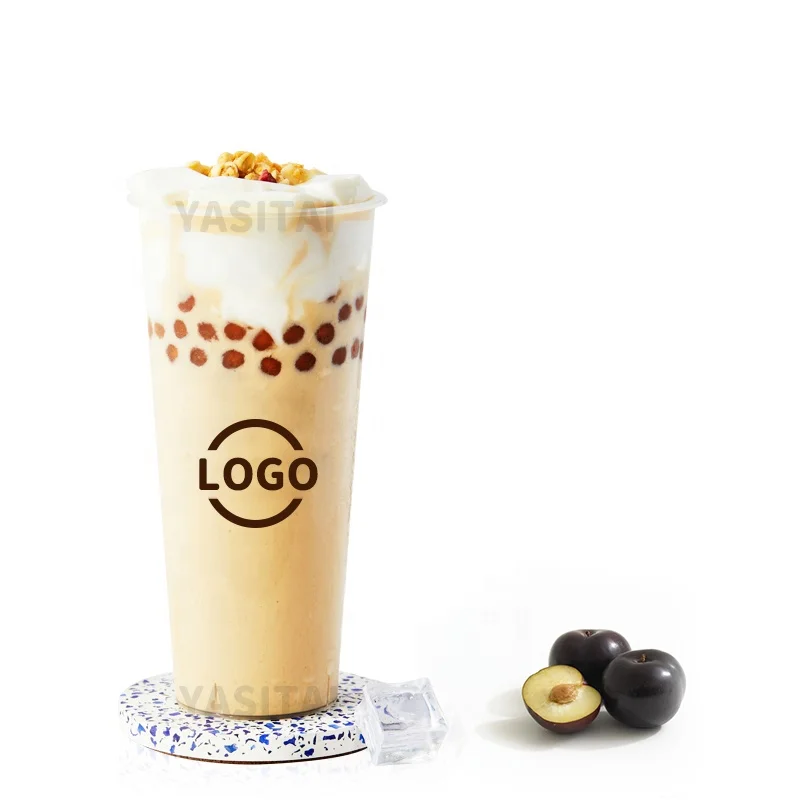 Fruit Salad Frosted Disposable Plastic PP Injection Cup For boba Tea Milkshake