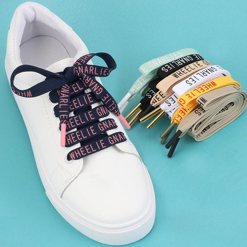 Customized Printed Logo Shoelaces Flat Shoelaces Multiple styles Cotton Shoe Laces Sneaker Laces High Quality Shoelaces