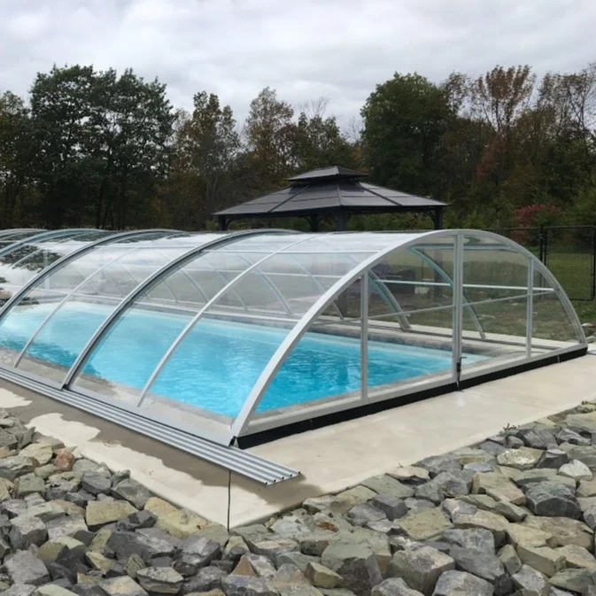 Hot Selling Telescopic Solid Polycarbonate Swimming Pool Enclosures