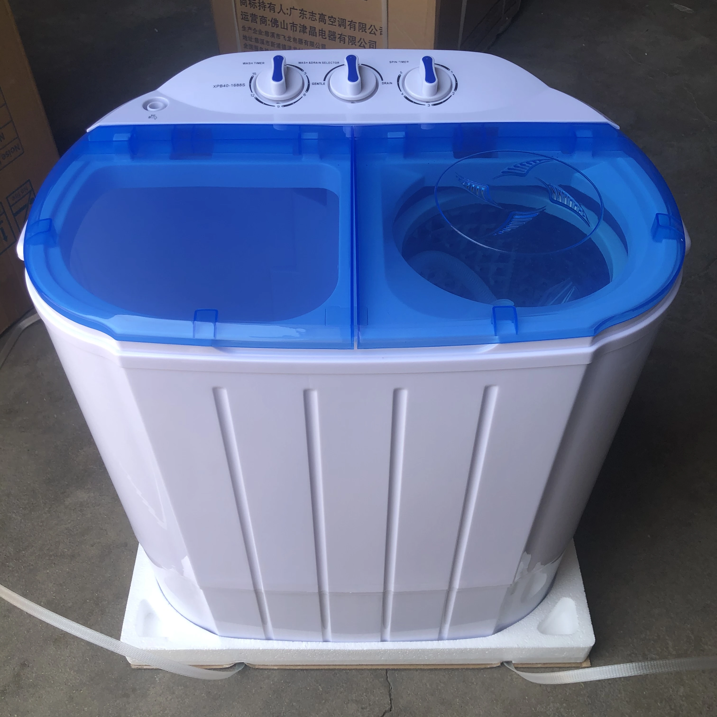 4kg English Semi-automatic Twin-cylinder Plastic Washing Machine With Dryer Household Mini Babies and Children Washing Machine