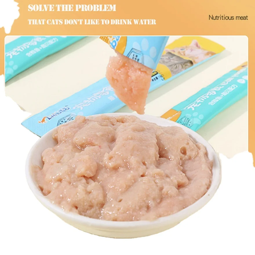 ODM OEM Factory wholesale pet supplies liquid nutrition Cat Licks Wet Food chicken cod tuna cat snacks cat treats Wet Food