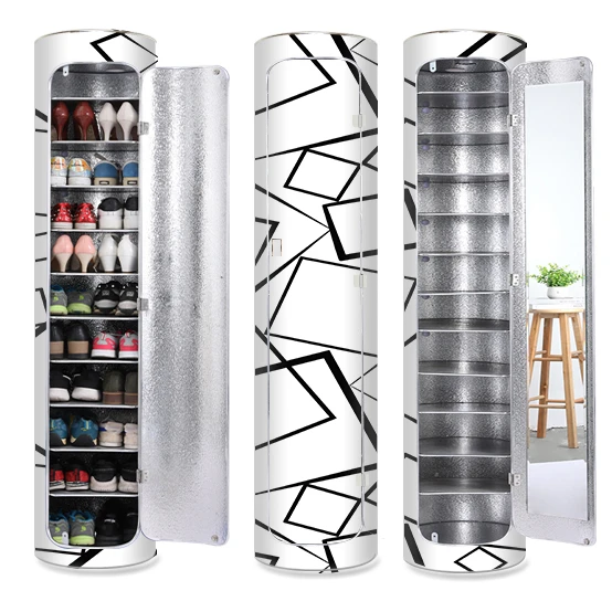 The high-end shoe rack with Chinese characteristics uses the latest design to rotate 360 degrees and occupies a small space
