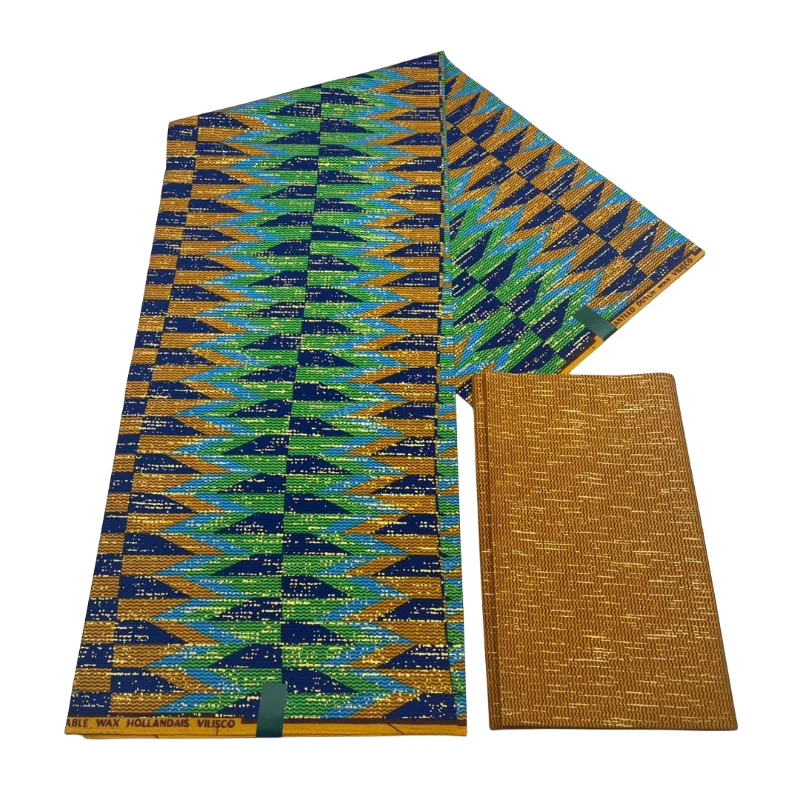 100% cotton block prints Africa wax fabric  Ankara wax prints gold kente fabric
