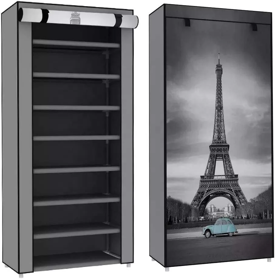 9 Tier Shoe Rack with Dustproof Fabric cloth Shoe Shelf Storage Organizer