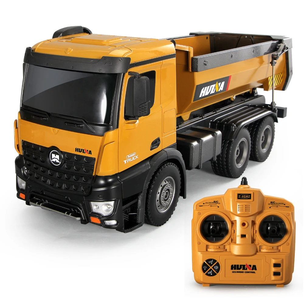 HUINA 1573 1:14 2.4G 10 Channel Radio Remote Control Toy Tipper Truck Rc Mega Garbage Dumper Engineering Van Construction Truck